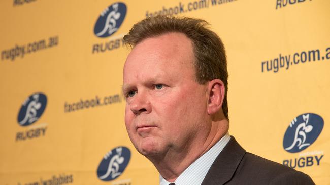 ARU chief Bill Pulver during a today’s media conference. Picture: Carol Cho/AAP