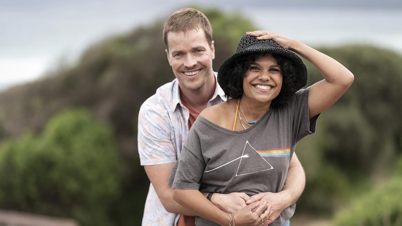 The love story of Kelly, played by Miranda Tapsell, and Craig, played by Richard Davies featured in episode two of Summer Love. Picture: Supplied.