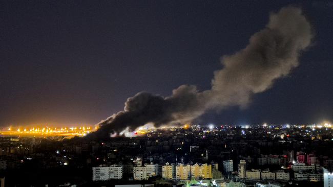 Smoke rises from an Israeli airstrike that hit the southern suburbs of Beirut, Lebanon’s capital, on Tuesday. Picture: AP/Hussein Malla