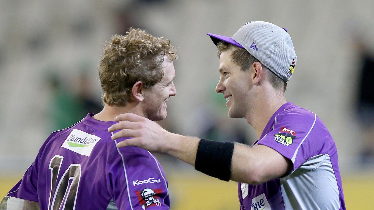 Tasmanian teammates George Bailey and Tim Paine during their time with the Hurricanes.