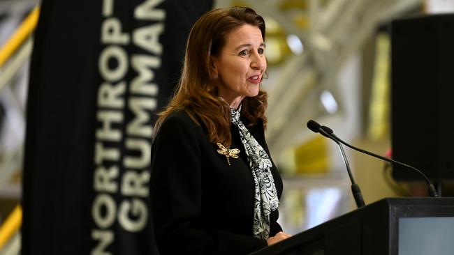 Northrop Grumman chief executive Kathy Warden opened the company’s newly refurbished Brisbane Maintenance and Modification Centre this week. Picture: Dan Peled / NCA NewsWire