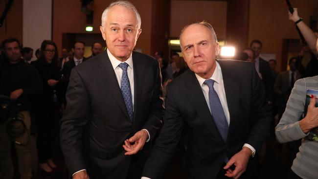 Malcolm Turnbull and Eric Abetz. Picture: Gary Ramage