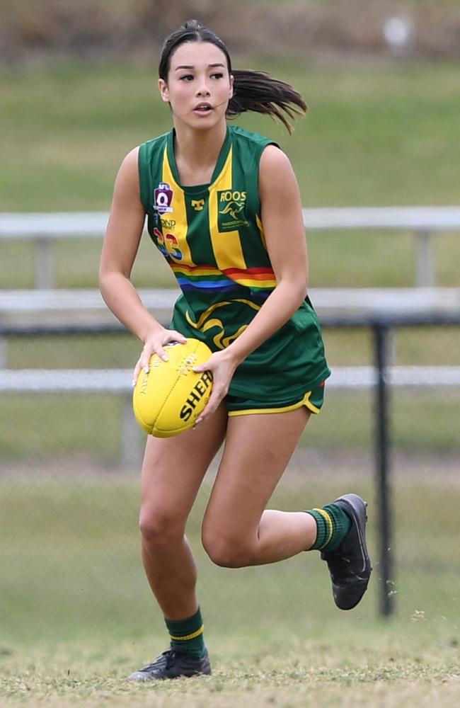 Maroochydore Roos QAFLW star Kaiya Hides. Picture: Highflyer Images