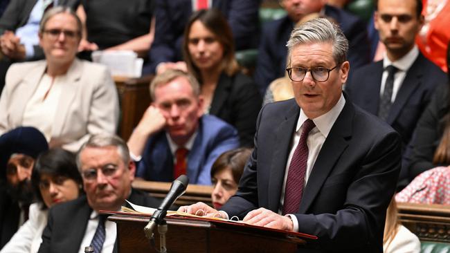 Britain's Prime Minister Keir Starmer speaks during a debate n the House of Commons.