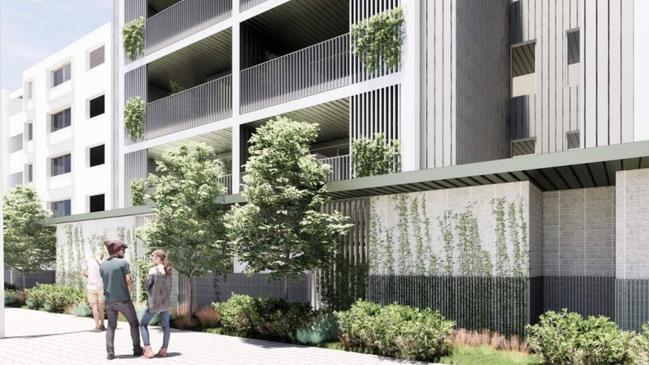 Plans have been released for the development of 42 apartments at a new five-storey building in Seaton under a proposal by the SA Housing Trust. Picture: Walter Brooke Architects