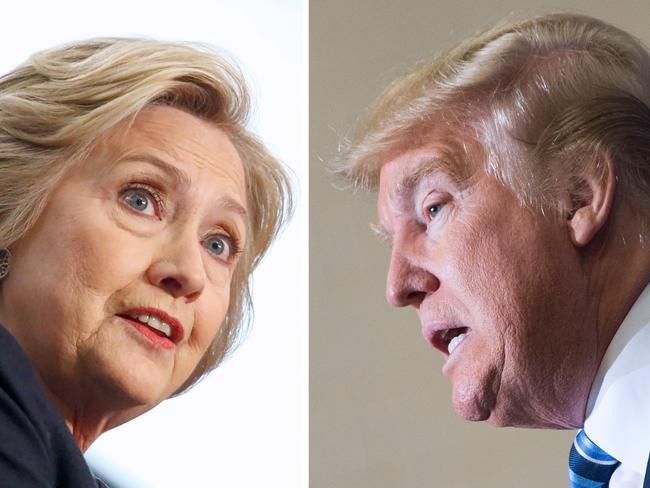 Democratic presidential candidate Hillary Clinton and Republican challenger Donald Trump. Picture: AFP