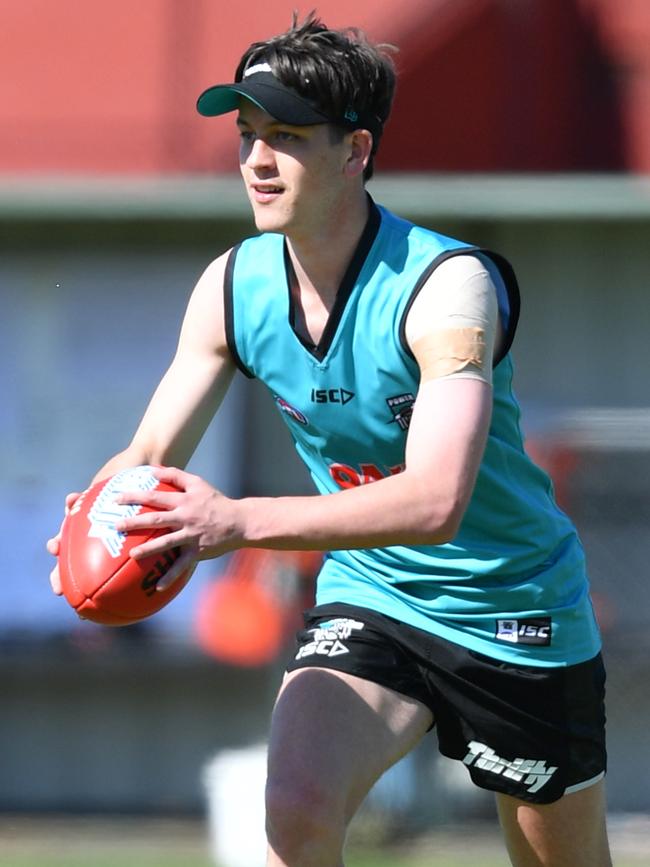 New recruit Zac Butters at Alberton Oval. Picture: AAP Image/David Mariuz