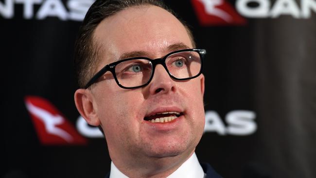 Qantas head Alan Joyce was singled out by Dutton as he accused company CEOs of using shareholders’ money to drive a personal agenda. Picture: AAP