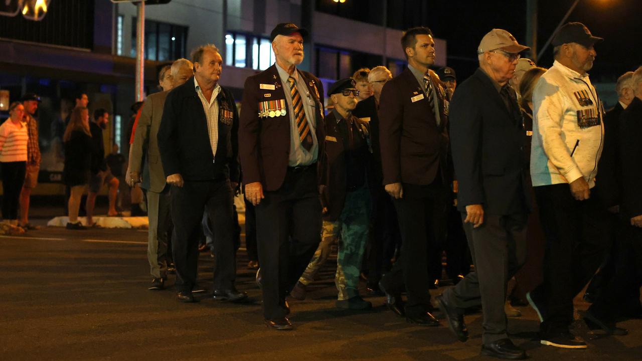 Hundreds of people joined veterans old and young at the Mackay Dawn Service march, Mackay Anzac Day 2025. Pictures: Mackay Regional Council.