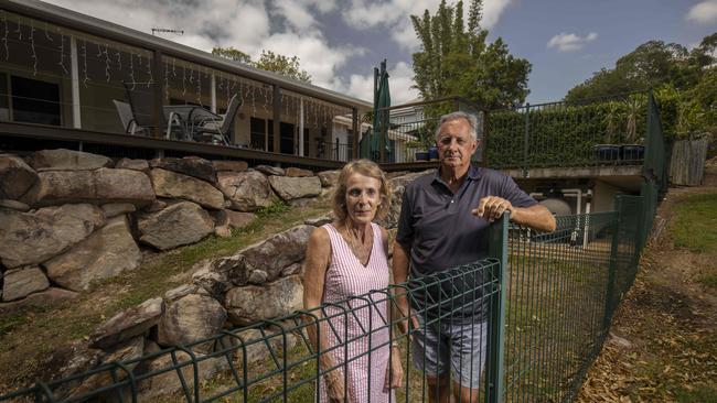 Mary and Bill Proud at their Yeronga home damaged by the 2011 floods. Picture: Glenn Hunt