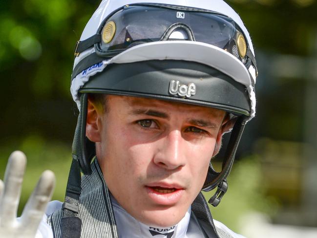 Logan Bates after winning the Sportsbet Racing Form Handicap at Mornington Racecourse on January 19, 2025 in Mornington, Australia. (Photo by Ross Holburt/Racing Photos via Getty Images)