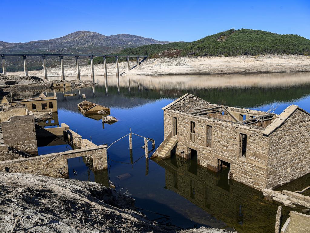 Buildings that were previously submerged in Aceredo. Picture: Octavio Passos/Getty Images