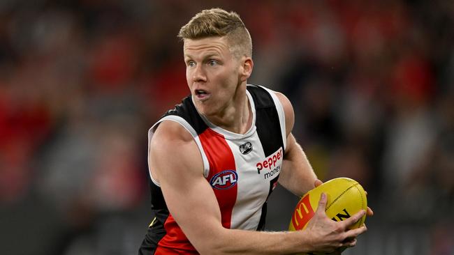 Dan Hannebery playing for St Kilda. He will join Old Xaverians in 2023. (Photo by Morgan Hancock/AFL Photos/via Getty Images)