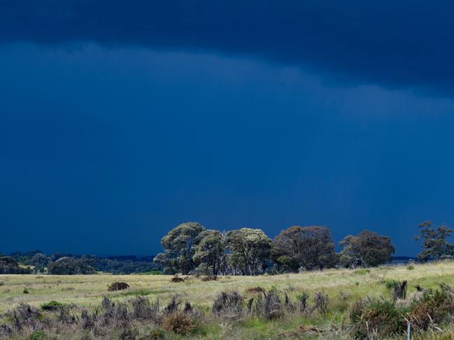 NEWS: Weather photoWeather photo. Storm. Rain. Dark Sky. Looking towards the Upper Coliban Reservoir.PICTURED: Weather photo. Generic weather rain storm. Stock PhotoPicture: Zoe Phillips