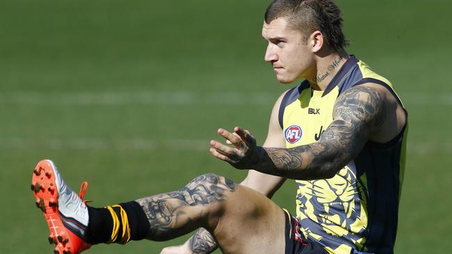 Dustin Martin’s kicks don’t always hit the target. Picture: Michael Klein