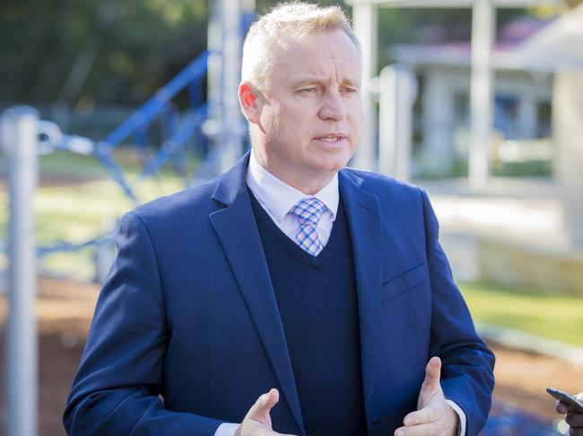 Minister for Education Jeremy Rockliff at Taroona Primary school announcing a new School Survey. Picture: RICHARD JUPE