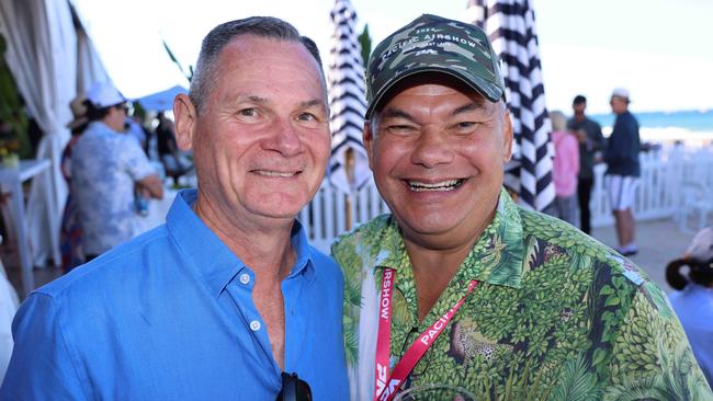 Chris Lynch and Mayor Tom Tate at the Gold Coast Pacific Airshow in 2024. Picture: Portia Large.