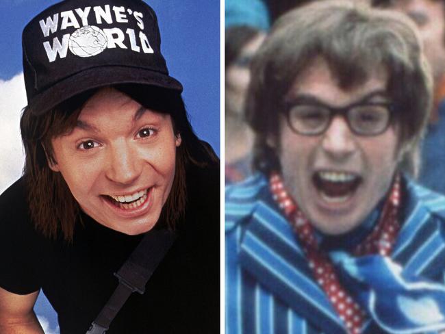 Mike Myers in Wayne's World and Austin Powers.