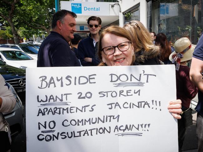 Brighton locals have protested the Premier’s announcement. Picture: NewsWire / Nadir Kinani