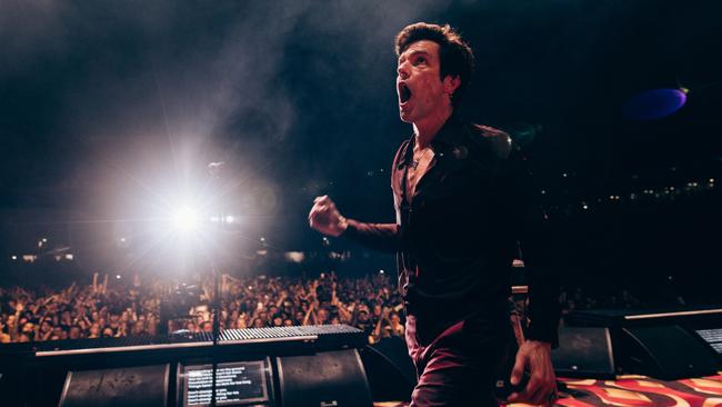 Brandon Flowers of The Killers performing at the Rebel Diamonds concert at Queensland Country Bank Stadium in Townsville on Saturday night in the first of six Australian concerts. Picture: Supplied