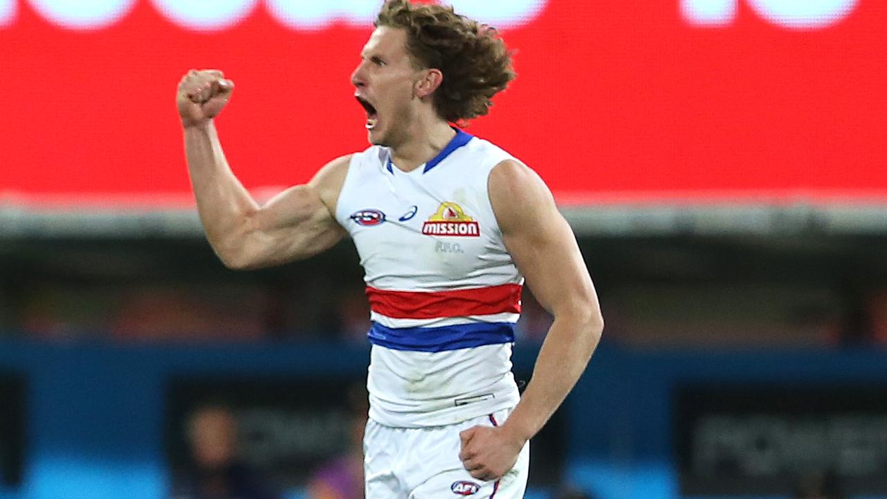 Aaron Naughton’s performance could be decisive for the Dogs. Picture: AFL Photos/Getty Images