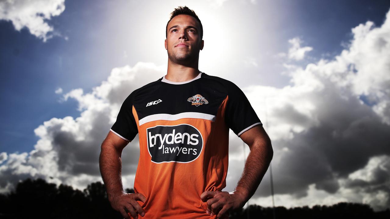 Luke Brooks at a Wests Tigers media session at Concord Oval. Picture. Phil Hillyard