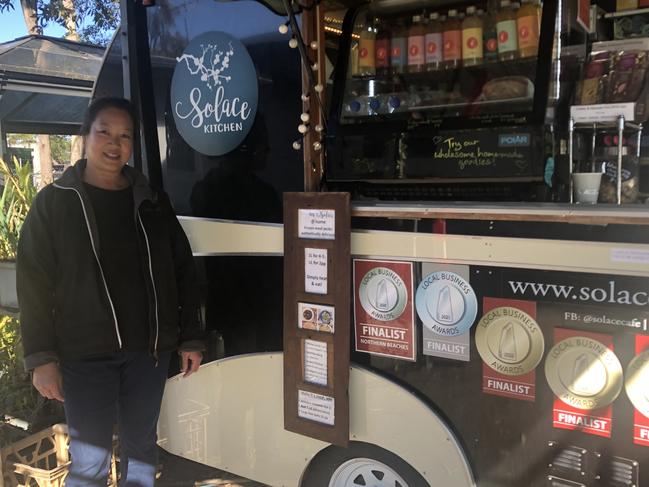 Melinda Chiew, the owner of the Solace Kitchen Cafe in the car park of the Northgate Church at Belrose.