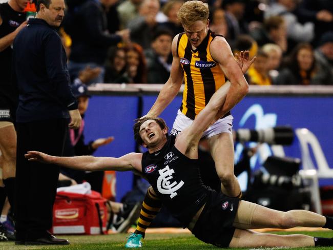 James Sicily wrestles Jed Lamb at the weekend. Picture: Getty Images