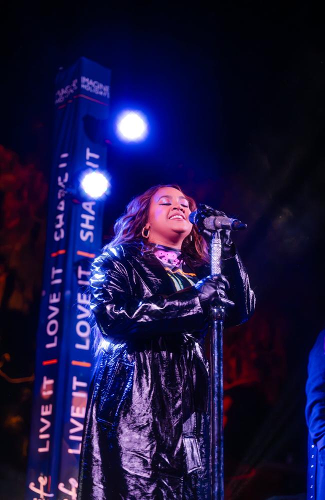 Jess Mauboy performs at Uluru in May, 2025. Picture: Andrex Media