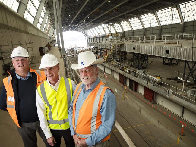 Incat Managing Director Craig Clifford, Strategic Advisor Peter Gutwein and Chairman Bob Clifford. Picture: Chris Kidd