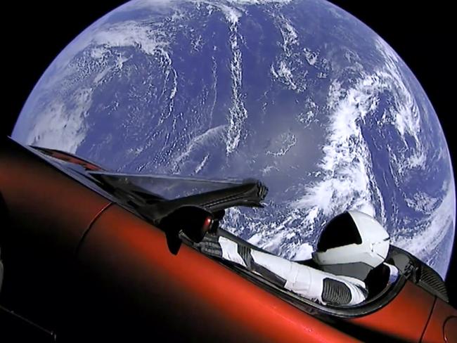 Hang in there, Starman! Picture: SpaceX via AP