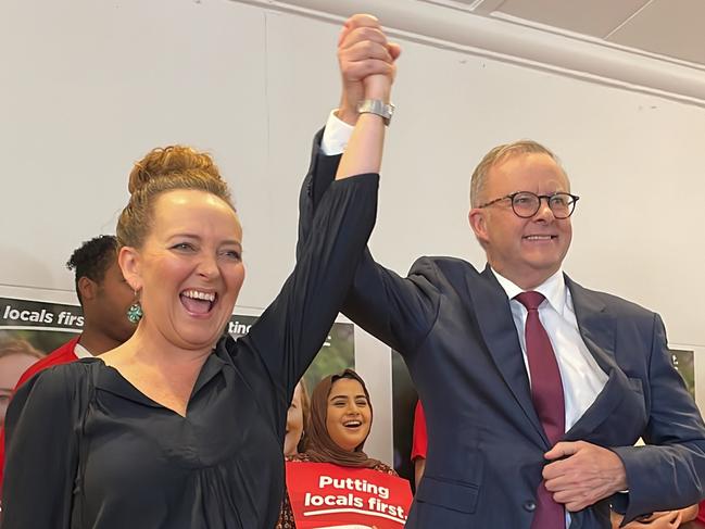 Prime Minster Anthony Albanese in Boronia for Laborâs Aston by-election candidate Mary Doyleâs campaign launch on Saturday, March 4, 2023. Picture: Kiel Egging.