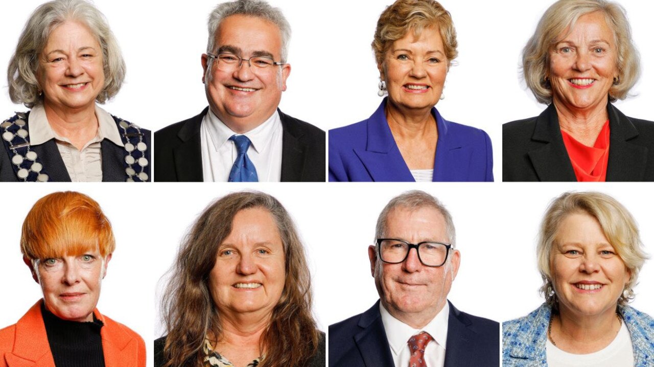 Eight Northern Beaches councillors voted for a rate hike of 39.6% per cent From top left to right — Mayor Sue Heins, Nicholas Beaugeard, Candy Bingham, Deputy Mayor Ruth Robins, Rowie Dillon, Miranda Korzy, Jody Williams and Sarah Grattan.