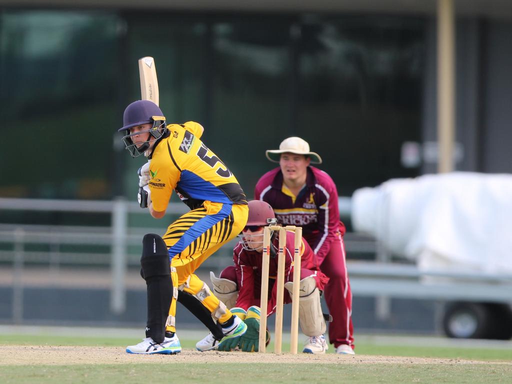 Norths Aidan Firman batting against Atherton in Cricket Far North's first grade at Cazalys Stadium. Picture: Jake Garland