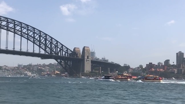 The Fred Hollows wins the Ferrython race on Sydney Harbour