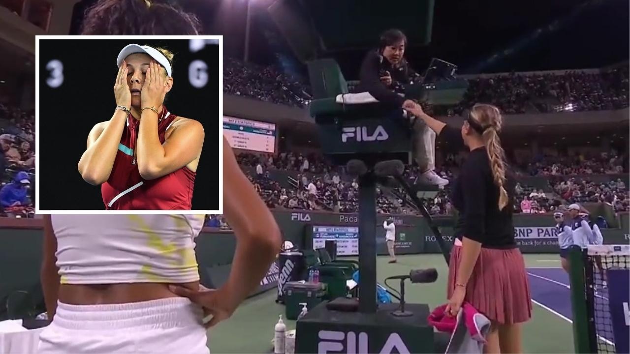 Amanda Anisimova, berita tenis, bintang pensiun vs Leylah Fernandez, wasit kursi mengajukan pertanyaan