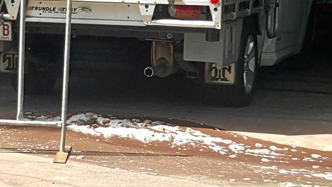 OH POO: The last thing people want to see in Hastings St are overflowing toilets like Easter Monday pooey pavement flows. Picture: Contributed