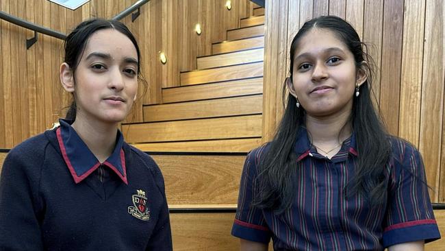 Ashmeet Kaur and Shiuli Fernando, from Our Lady of the Sacred Heart College, are studying Stage 2 Specialist Mathematics at Blackfriars in 2024. Picture: Supplied