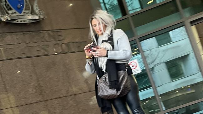 Finulla Macsporran, 39, outside Melbourne Magistrates' Court in August. Picture: Nilsson Jones