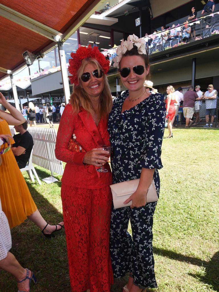 Darwin Cup colour gallery Julie Johnson and Claudee Rowe enjoys the 2019 Darwin Cup. Picture: KATRINA BRIDGEFORD