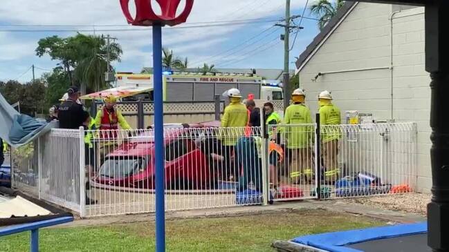 Car crashes into motel pool along Bruce Highway in Mackay