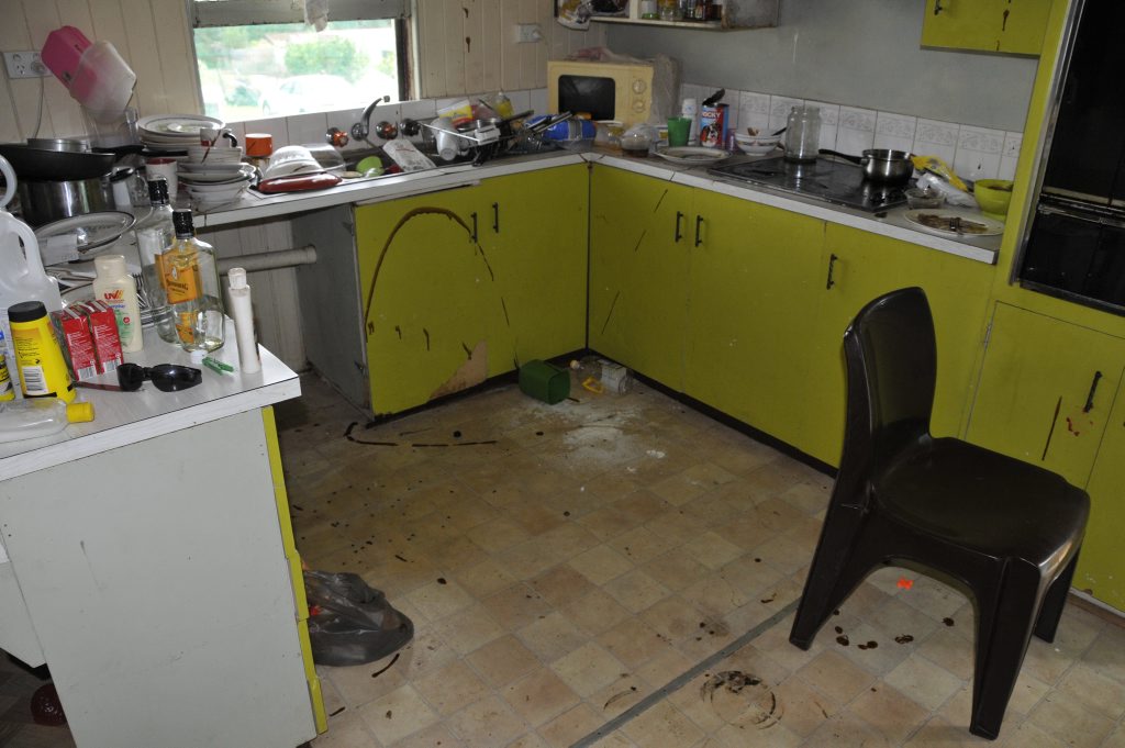 The kitchen on the North Toowoomba home ruined by tenants. Picture: Gen Kennedy