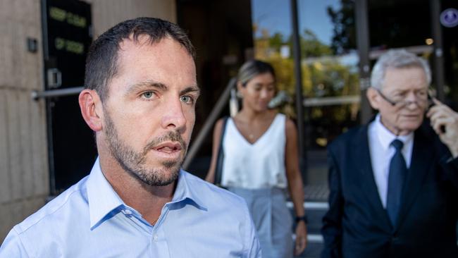 Former NT police officer Zachary Rolfe after day one of him giving evidence at the inquest into the death of Kumanjayi Walker. Picture: Liam Mendes/The Australian