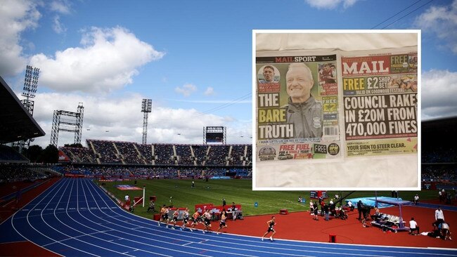 General view during the Muller Birmingham Diamond League at Alexander Stadium on May 21, 2022 in Birmingham. Photo by Naomi Baker/Getty Images. Inset: A photo of the Birmingham Mail.