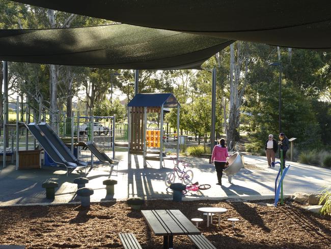 A cool step: A shaded western Sydney playground.