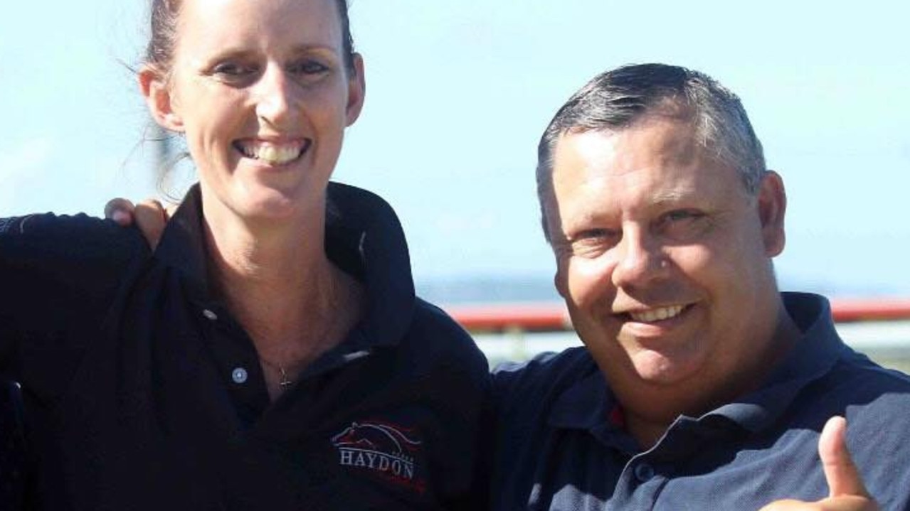 Marnie Kelly and longtime partner and horse trainer Tony Haydon, who both played a role in training and caring for legendary Australian racehorse Black Caviar. Picture: Haydon Racing.