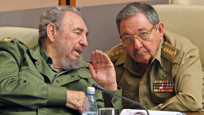 Fidel Castro and his brother Raul in 2016. Picture: AFP