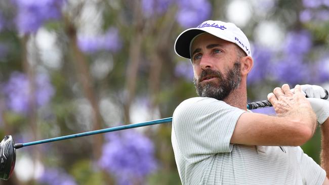 Geoff Ogilvy of Australia takes a tee shot during a practice round ahead of the Australian Open Golf championship at The Australian Golf Club in Sydney, Tuesday, November 21, 2017. Picture: AAP Image/Dean Lewins.