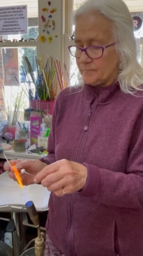 Making glass beads by hand