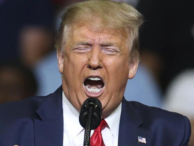 President Donald Trump speaks at his campaign rally at the BOK Center in downtown Tulsa, Okla., Saturday, June 20, 2020. (Matt Barnard/Tulsa World via AP)